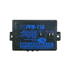 Protector electrónico refrigeración 110V  8A 1/3 HP PFN-110-080 BREAKERMATIC 