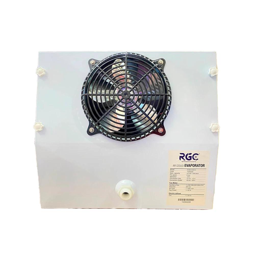 Evaporador de cuña 1/4 HP 220V 1.025 BTU 1 fan 8 Pulg con resistencia 340W EV-0.3/1.7 RGC